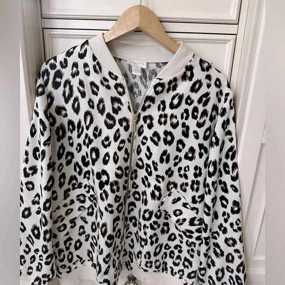 Chicos..Zip Up Sweater Animal Print Size 3 (16-18) - Picture 4 of 10